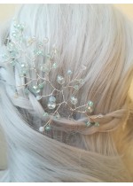 Официална украса за коса с кристали - Aquamarine Tears by Rosie